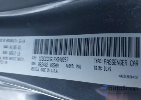 2015 Chrysler 200 C from USA, damaged, VIN 1C3CCCEG1FN540257